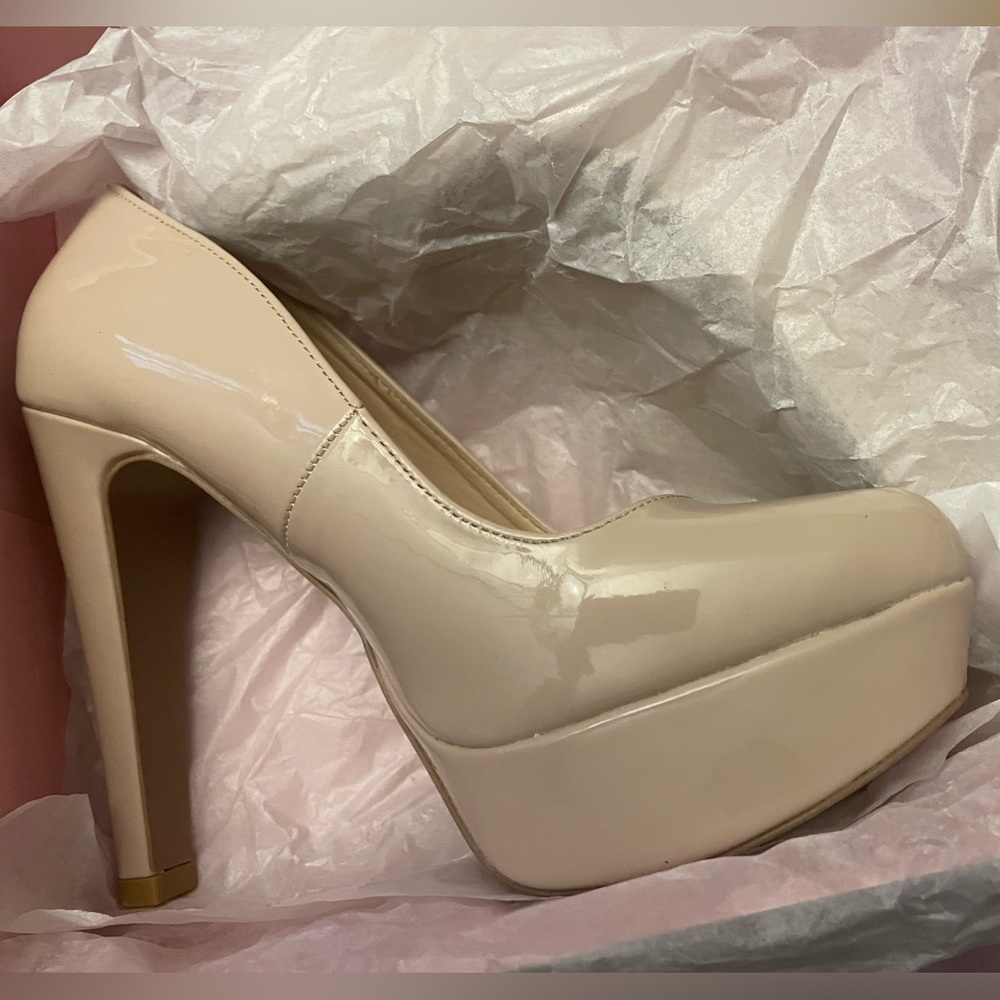 Beige/tan/nude/cream closed toed stiletto high heels